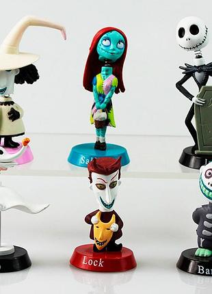 Іграшка фігурки кошмар перед різдвом (6 шт) — іграшки nightmare before christmas для дітей (l_10322)