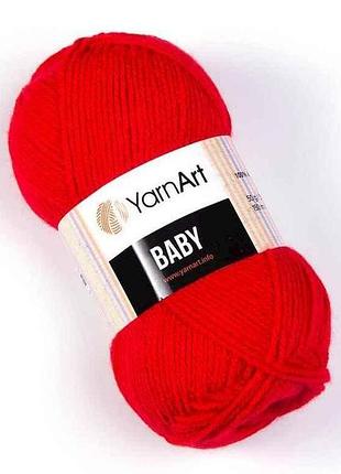 Пряжа baby красный 100% акрил 150м 50г 5шт/уп 156 тм yarnart