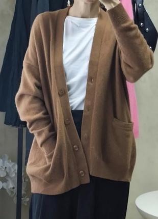 Шерстяной кардиган zara свободного кроя