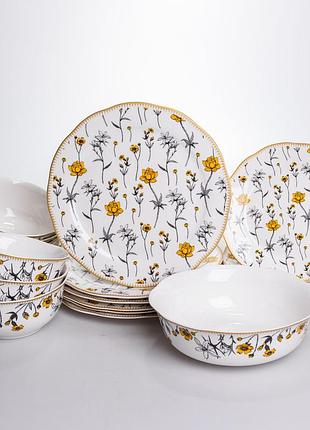 Столовий сервіз на 6 осіб порцеляновий buttercups 24 предмети yiwu hp-7-715