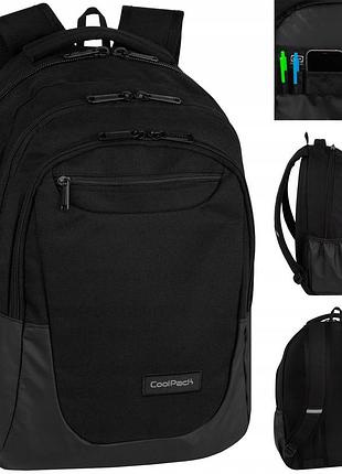 Coolpack шкільний рюкзак для підлітків чорний soul black для школи з відділенням для ноутбука вмісткий