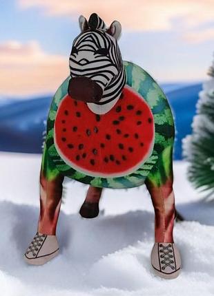 Игрушка watermelon zebra мягкая игрушка мем brainrot для детей (l_14931)