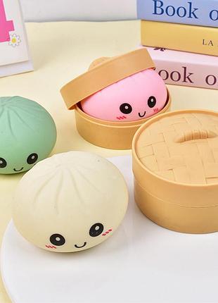 Игрушка антистресс dumpling (6 см) сквиш пельмень игрушка сюрприз, 1 шт для детей (l_15791)