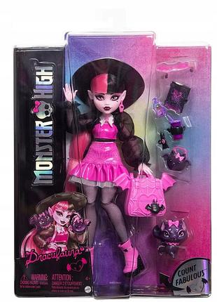 Лялька monster high дракулаура з аксесуарами: тваринка-граф кажан bat-cat