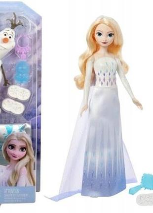 Лялька elsa ельза зі сніговиком біла сукня фігурка olaf і пісок штампики