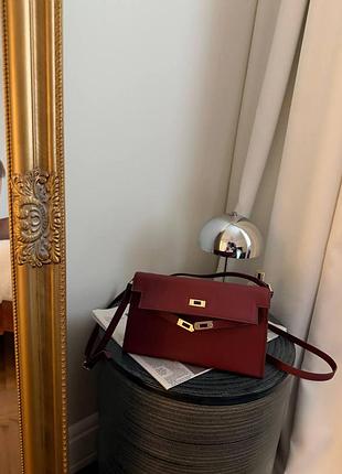 Hermes kelly pochette burgundy/gold 27.5 х 16.5 х 7.5