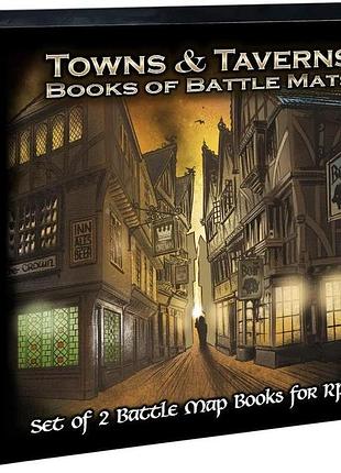 Loke towns & taverns books of battle mats книга з фентезі-мапами чорний колір