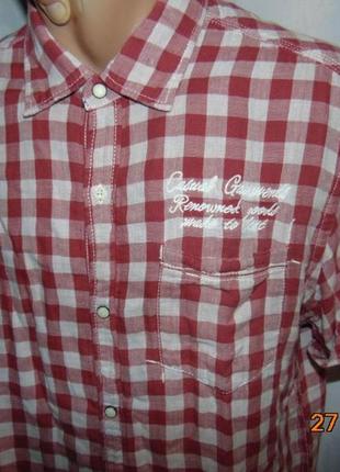 Катоновая стильная нарядная шведка рубашка сорочка бренд s. oliver.л3 фото
