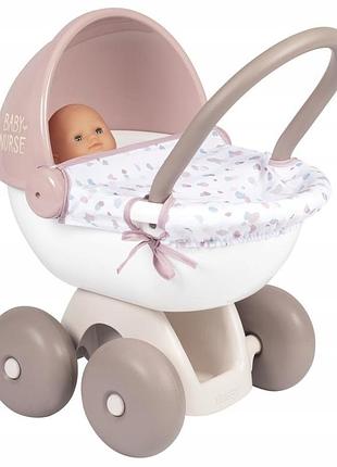 Глибока дитяча коляска для ляльки smoby baby nurse з чохлом
