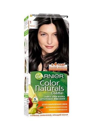 Крем-фарба стійка чорний color naturals (тон 1) тм garnier