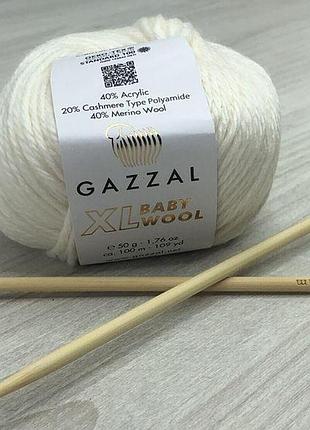 Пряжа gazzal baby wool xl цвет 801 белый