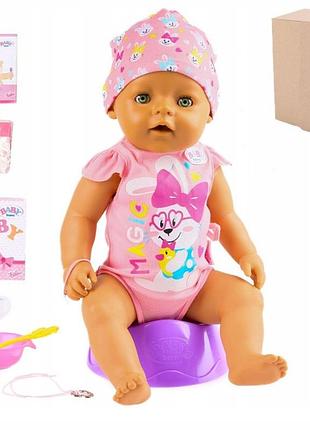 Лялька baby born інтерактивна дівчинка 43 см zapf creation + аксесуари