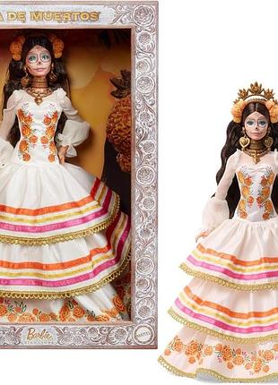 Barbie signature лялька día de muertos 2025 колекційна лялька кремова сукня з деталями квіткова корона макіяж черепа jbj05