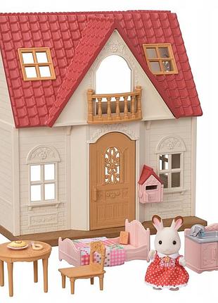Sylvanian families затишний сільський будинок з червоним дахом фігуркою та меблями 5567