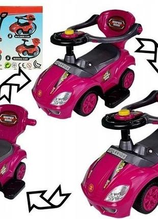 Їздовий автомобіль lean cars mega car 3в1 рожевий