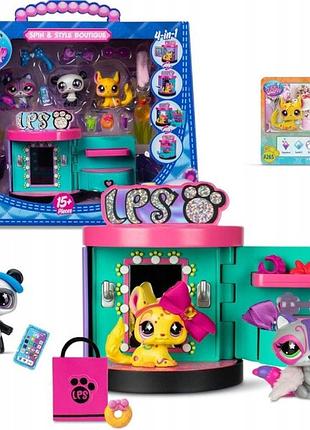 Іграшка littlest pet shop lps stylowy butik 3 фігурки з станцією та аксесуарами
