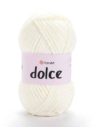 Пряжа dolce молочный 100% микрополиэстр 120м 100г 5шт/уп 856 тм yarnart