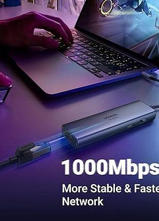 Usb концентратор 7 в 1 ugreen быстрая зарядка usb-c multifunction adapter cm512 5