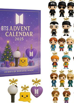 Игрушка bts (акриловые плоские фигурки) адвент-календарь детский tinytan на 24 дня для детей (l_15189)