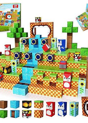 Игрушка магнитный конструктор мост блоки майнкрафт 100 деталей my wull (minecraft) для детей (l_15644)