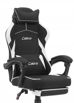 Ігрове крісло з тканини cabro c502 чорне і біле
