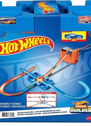 Hot wheels deluxe stunt box трек для створення синій/помаранчевий від 6 років