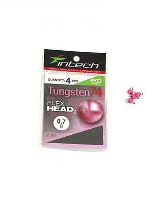 Груз чебурашка разборная 0,7г 4шт/уп tungsten 74 gloss pink uv тм intech