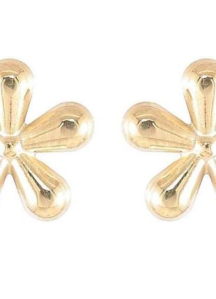 Серьги 14k пусеты «цветочки» (254034) тм xuping