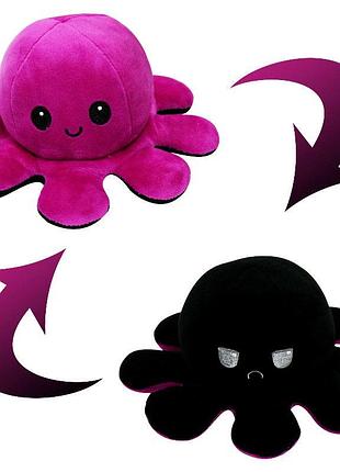 Игрушка «темно - бордовый» осьминог перевертыш , большой - 20 см для детей (l_9365)