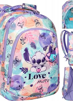 Шкільний рюкзак з багатьма відділеннями lilo stitch coolpack багатокольоровий 14 юнацький портфель stich & pastelowy