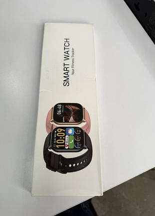 Смарт-часы smart watch y2 с двумя ремешками, fitcloudpro, черный/розовый 3