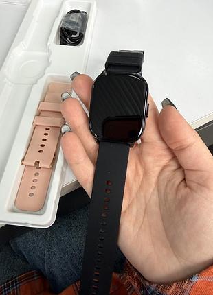 Смарт-часы smart watch y2 с двумя ремешками, fitcloudpro, черный/розовый 5