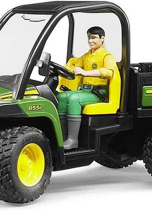 Bruder 02490 john deere gator xuv 855d з водієм 1:16 транспорт сільське господарство лісництво фігурка джип оффроуд