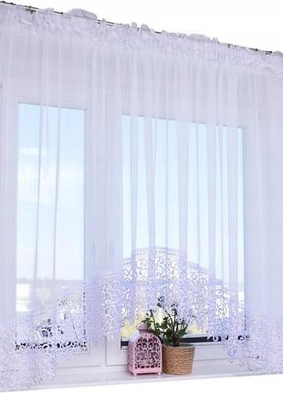 Готові штори з вуалю та ґіпюру у формі арки 300x160