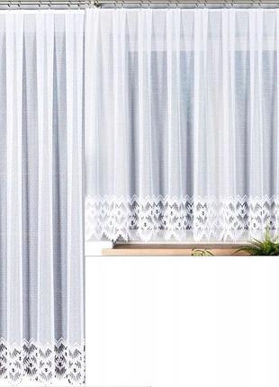 Готова штора комплект балконних штор коротка 300x160 + довга 200x250