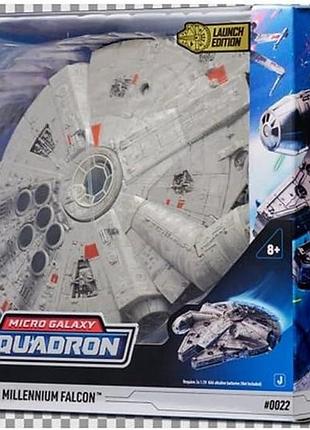 Star wars micro galaxy squadron assault class millennium falcon 18 см транспорт з мікрофігурками хан соло чубакка принцеса лея та 6