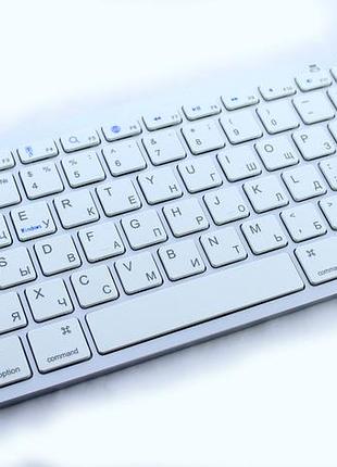 Компактная беспроводная bluetooth клавиатура ukc keyboard x5 ультратонкая для пк, планшета, телефона и smart tv, серебристая
