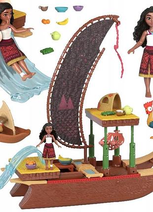 Лялька mattel disney vaiana з moana 2 набір човен + аксесуари za6702