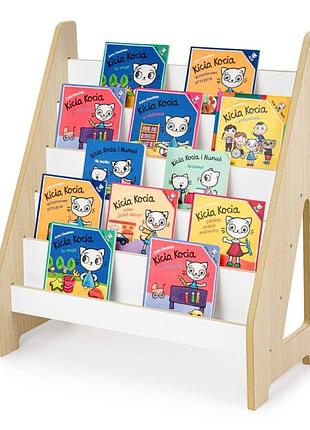 Стелаж montessori regał на книги і іграшки для дітей великий дуб білий