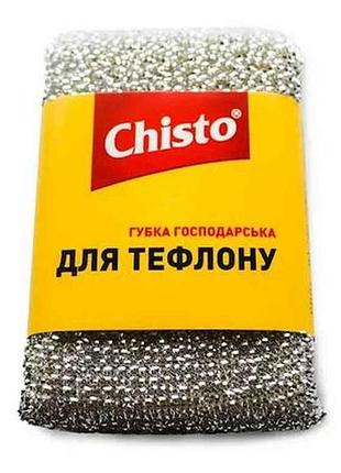 Губка-скребок д/тефлона 1шт тм chisto