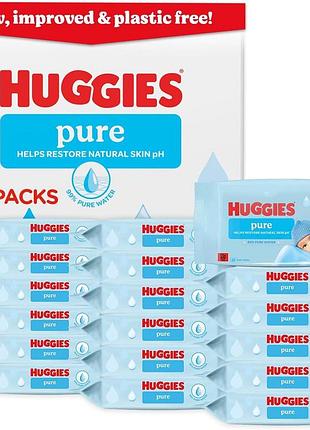 Huggies серветки для немовлят з чистої води – 99% вологі без запаху гіпоалергенні м'які 18 шт.