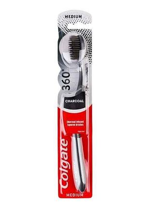 Зубна щітка 1шт 360 деревне вугілля тм colgate