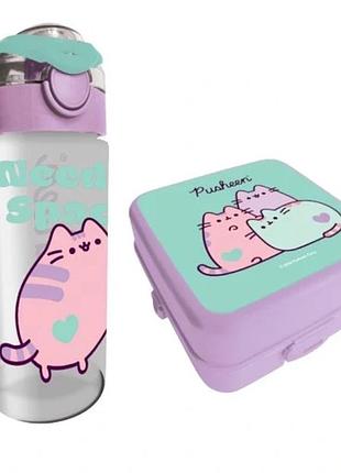 Набір з 2 товарів: сніданковий набір/ланч-бокс pusheen віолетовий фіолет st majewski