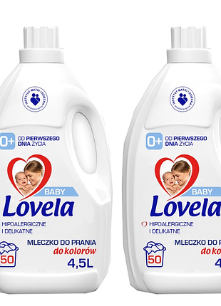 Рідина для прання lovela baby кольорова для немовлят і дітей 2х4,5 л