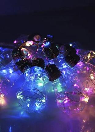 Гірлянда штора xmas 150 led на мідному дроті прозорі кулі 8 см 3х1.5 м мультикольорова