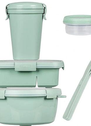 Набір з 3 продуктів: набір контейнерів для їжі органайзер еко-пляшка