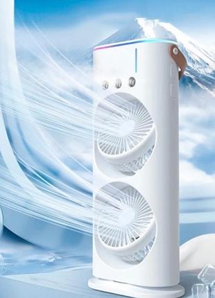 Портативний вентилятор зі зволожувачем повітря mini fan vu-02 (led rgb, type-c, акумулятор, автоповернення)
