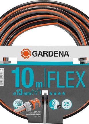 Gardena comfort flex шланг 13 мм (1/2") 10 м: стійкий до деформацій гнучкий шланг з профілем power grip спіральне плетіння тиск