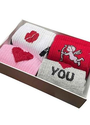 Набор носков s190 валентинка подарочный жен ассорти р.36-40 4пар тм super socks