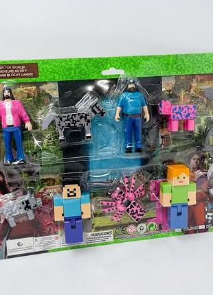Игровой набор фигурок minecraft, персонажи из minecraft movie
